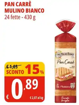 Tigros Pan carrè MULINO BIANCO 24 fette offerta