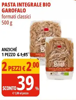 Tigros Pasta integrale bio GAROFALO 2 pezzi offerta