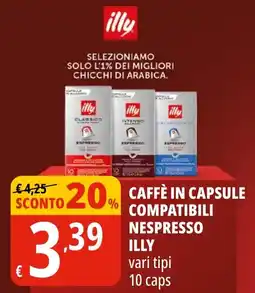 Tigros Caffè in capsule compatibili nespresso ILLY offerta