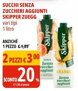 Tigros Zuccheri aggiunti skipper ZUEGG offerta