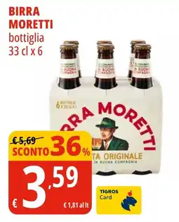 Tigros Birra MORETTI offerta