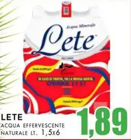 La Mimosa Supermercati Lete acqua effervescente naturale offerta