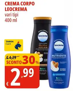 Tigros Crema corpo LEOCREMA offerta