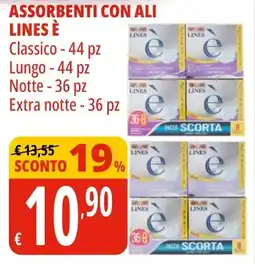 Tigros Assorbenti con ali LINES È offerta