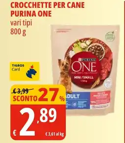 Tigros Crocchette per cane PURINA ONE offerta