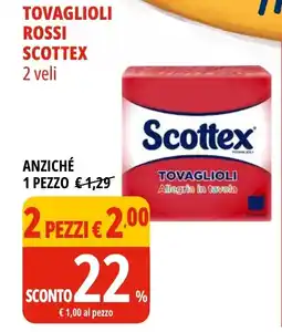 Tigros Tovaglioli rossi SCOTTEX offerta
