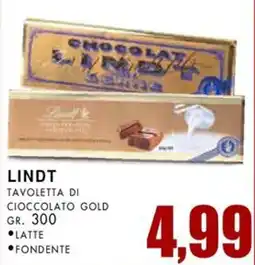La Mimosa Supermercati Lindt tavoletta di cioccolato gold offerta