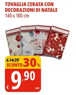 Tigros Tovaglia cerata con decorazioni di natale offerta