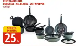 Tigros Pentolame linee borghese, all blacks e salt npepper offerta