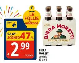 Tigros Birra moretti bottiglia offerta