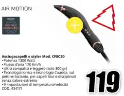 MediaWorld Rowenta air motion Asciugacapelli e styler Mod. CF8C20 offerta
