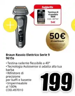 MediaWorld Braun Rasoio Elettrico Serie 9 9615s offerta