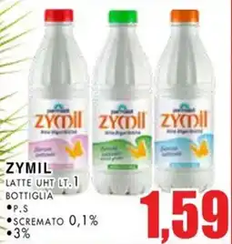 La Mimosa Supermercati Zymil latte uht bottiglia offerta