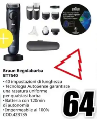 MediaWorld Braun Regolabarba BT7540 offerta