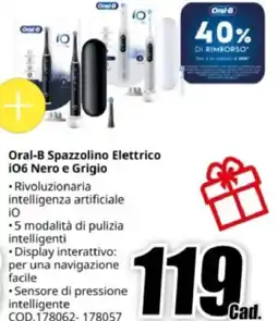 MediaWorld Oral-B Spazzolino Elettrico iO6 Nero e Grigio offerta
