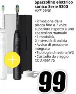 MediaWorld Philips Spazzolino elettrico sonico Serie 5300 HX7109/01 offerta