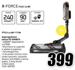 MediaWorld Rowenta Aspirapolvere senza fili RH9B74 offerta