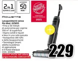 MediaWorld Rowenta Lavapavimenti senza filo Mod. GZ5035 offerta