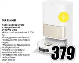 MediaWorld DREAME Robot aspirapolvere e lavapavimenti L10s Pro Ultra offerta