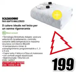 MediaWorld Imetec scaldasonno maxi adapto anallergico offerta