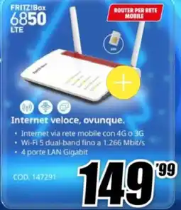 MediaWorld FRITZ!Box 6850 LTE offerta
