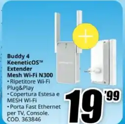 MediaWorld Buddy 4 KeeneticOSTM Extender Mesh Wi-Fi N300 offerta