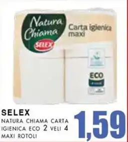 La Mimosa Supermercati Selex natura chiama carta igienica eco 2 veli 4 maxi rotoli offerta