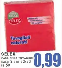 La Mimosa Supermercati Selex casa bella tovaglioli rossi offerta