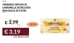 Prezzemolo e Vitale Twinings infuso di camomilla setacciata biologica 20 filtri offerta