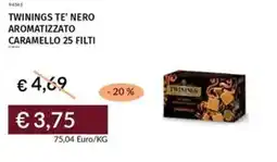 Prezzemolo e Vitale Twinings te' nero aromatizzato caramello 25 filti offerta
