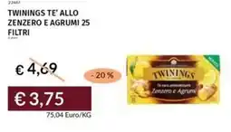 Prezzemolo e Vitale Twinings te' allo zenzero e agrumi 25 filtri offerta