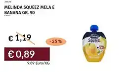 Prezzemolo e Vitale Melinda squeez mela e banana offerta