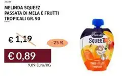 Prezzemolo e Vitale Melinda squeez passata di mela e frutti tropicali offerta