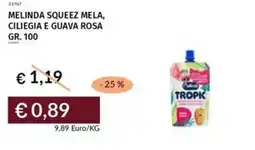 Prezzemolo e Vitale Melinda squeez mela, ciliegia e guava rosa offerta