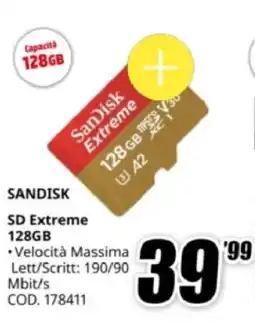 MediaWorld SANDISK SD Extreme 128GB offerta