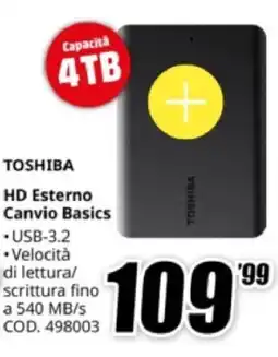 MediaWorld TOSHIBA HD Esterno Canvio Basics offerta