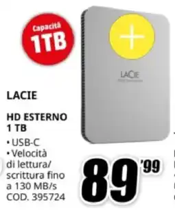 MediaWorld LACIE HD esterno 1 TB offerta