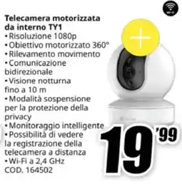 MediaWorld Ezviz Telecamera motorizzata da interno TY1 offerta