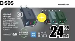 MediaWorld sbs LCD Wall Charger offerta