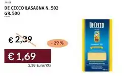 Prezzemolo e Vitale De cecco lasagna n. 502 offerta