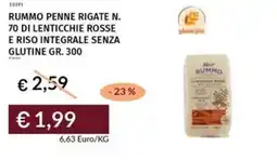 Prezzemolo e Vitale Rummo penne rigate n. 70 di lenticchie rosse e riso integrale senza glutine offerta