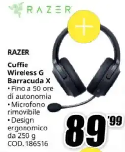 MediaWorld RAZER Cuffie Wireless G Barracuda X offerta