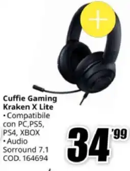 MediaWorld RAZER Cuffie Gaming Kraken X Lite offerta