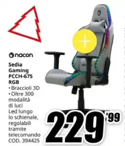 MediaWorld Nacon Sedia Gaming PCCH-675 RGB offerta