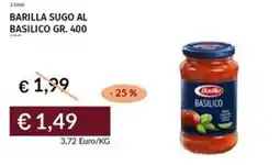 Prezzemolo e Vitale Barilla sugo al basilico offerta
