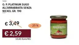 Prezzemolo e Vitale O. p. platinum sugo all'arrabbiata senza nickel offerta