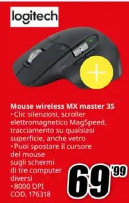 MediaWorld Mouse wireless MX master 3S offerta