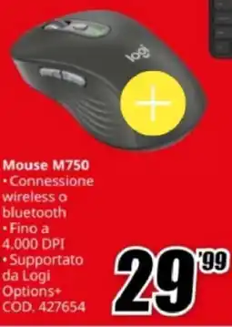 MediaWorld logitech Mouse M750 offerta