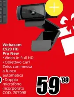 MediaWorld logitech Webacam C920 HD Pro New offerta