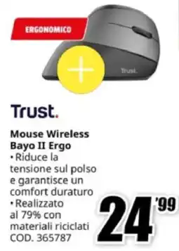 MediaWorld Trust. Mouse Wireless Bayo II Ergo offerta